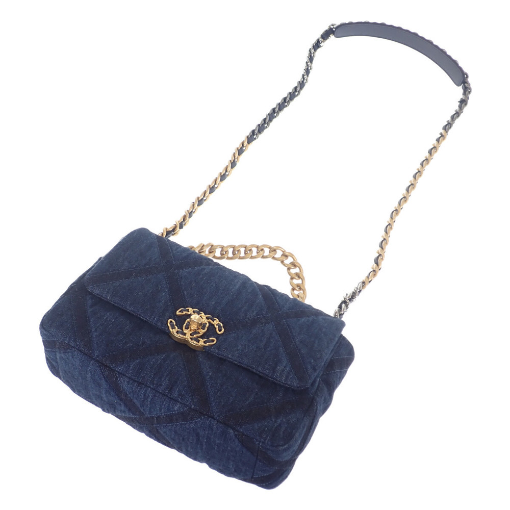 Chanel Navy Shoulder 19 Denim 2way
